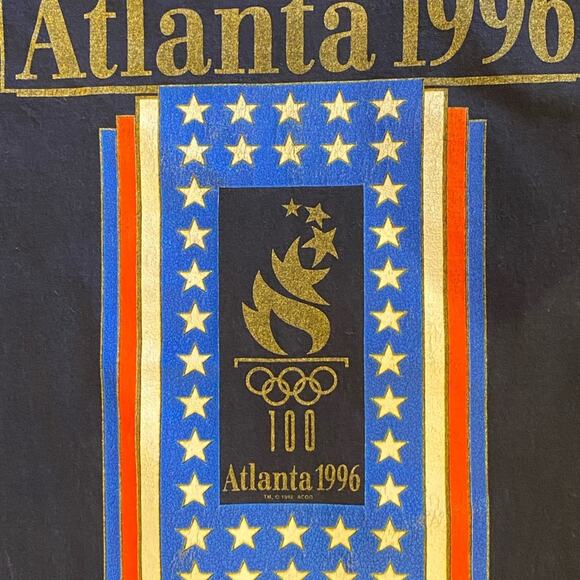 Vintage 1996 Olympics Champion T-shirt in a size extra-large navy short sleeve. - Picture 5 of 7